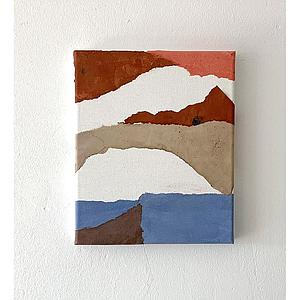 Collage papel teñido bastidor 1