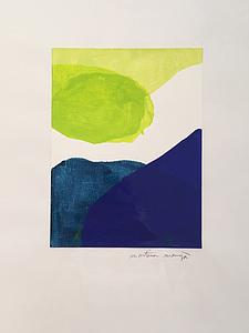 Monotipia verde azul 3