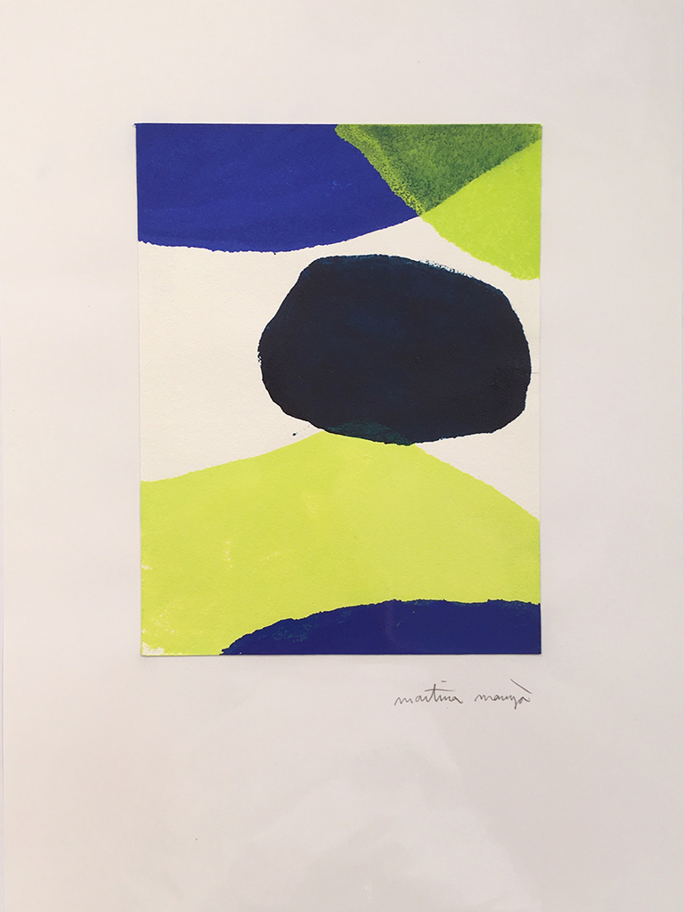 Monotipia verde azul 5