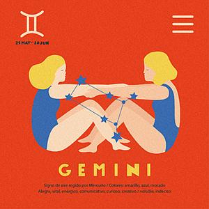 Illustrated Zodiac Gemini