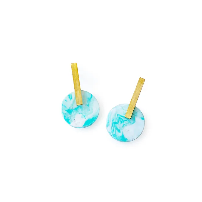 TURQUESA Porcelain pendientes