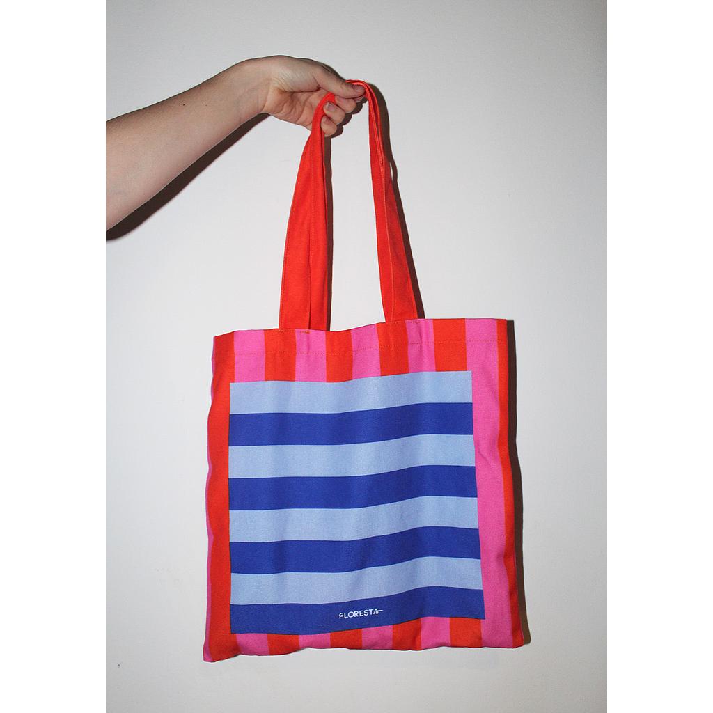 Tote S rayas rosa/rojo/azul