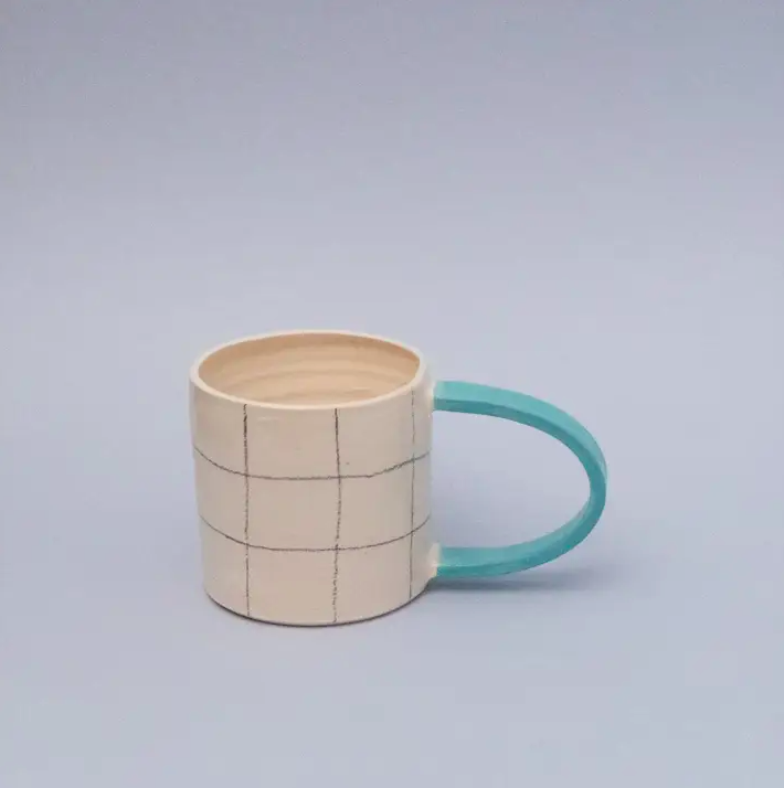Taza Quadretti/Azzurro