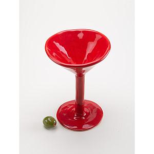  Martini Glass With Olive - Red