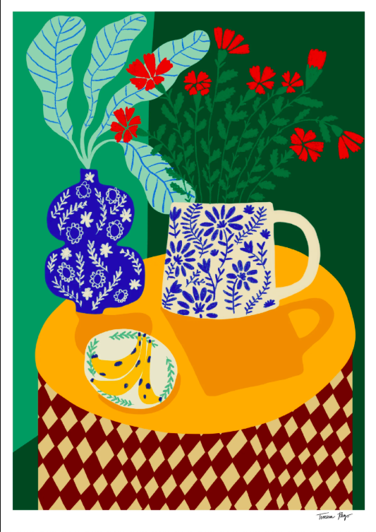 Porcelain and carnations (M)