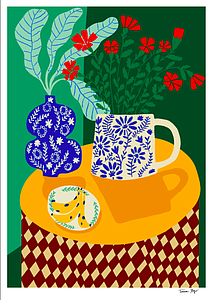 Porcelain and carnations (M)