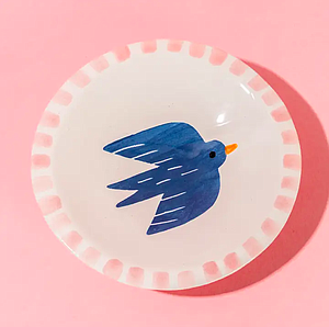 Blue bird trinket dish
