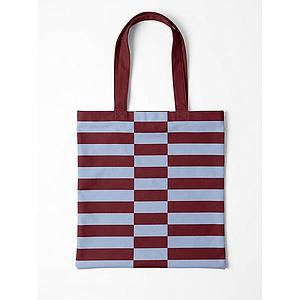 Tote clásica rayas marrón/celeste