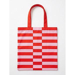 Tote clásica rayas rosa/roja